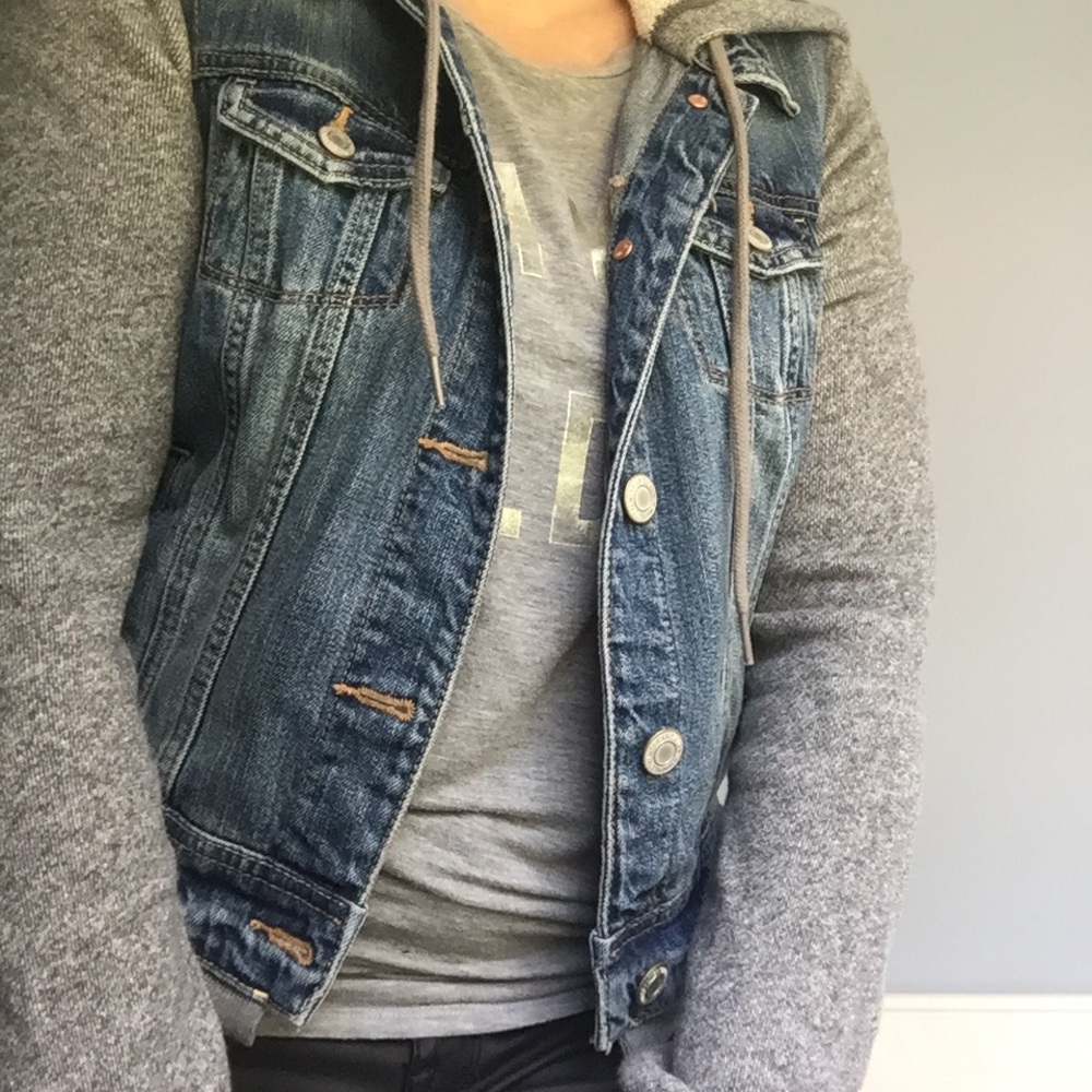 American Eagle Denim and Sweatshirt Jacket